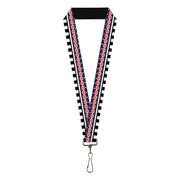 Lanyard - 1.0" - Aztec13 White Navy Red Black Lanyards Buckle-Down