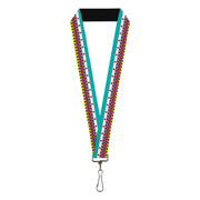 Lanyard - 1.0" - Aztec 14 Seafoam Green White Pink Lime Green Black Lanyards Buckle-Down