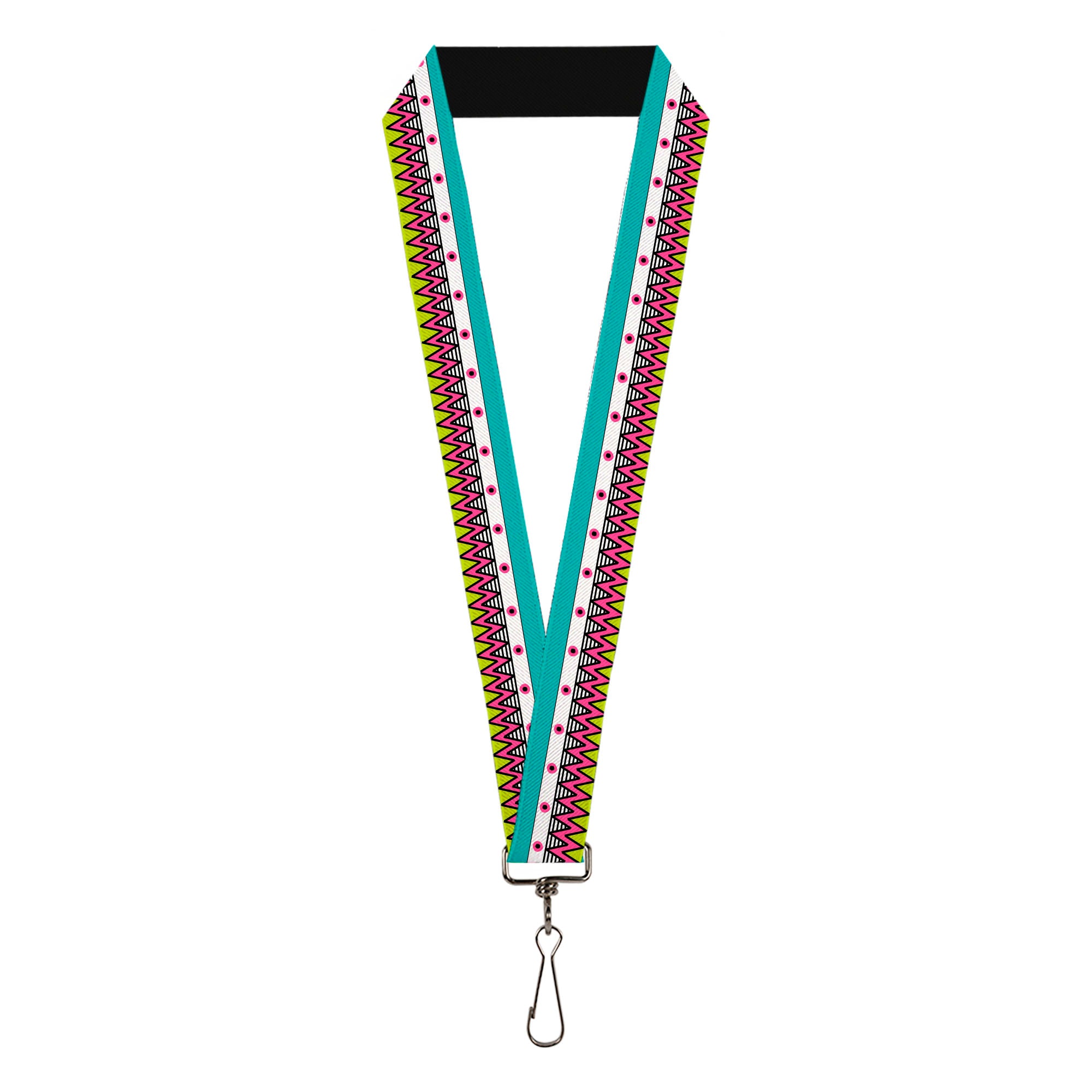 Lanyard - 1.0" - Aztec 14 Seafoam Green White Pink Lime Green Black Lanyards Buckle-Down