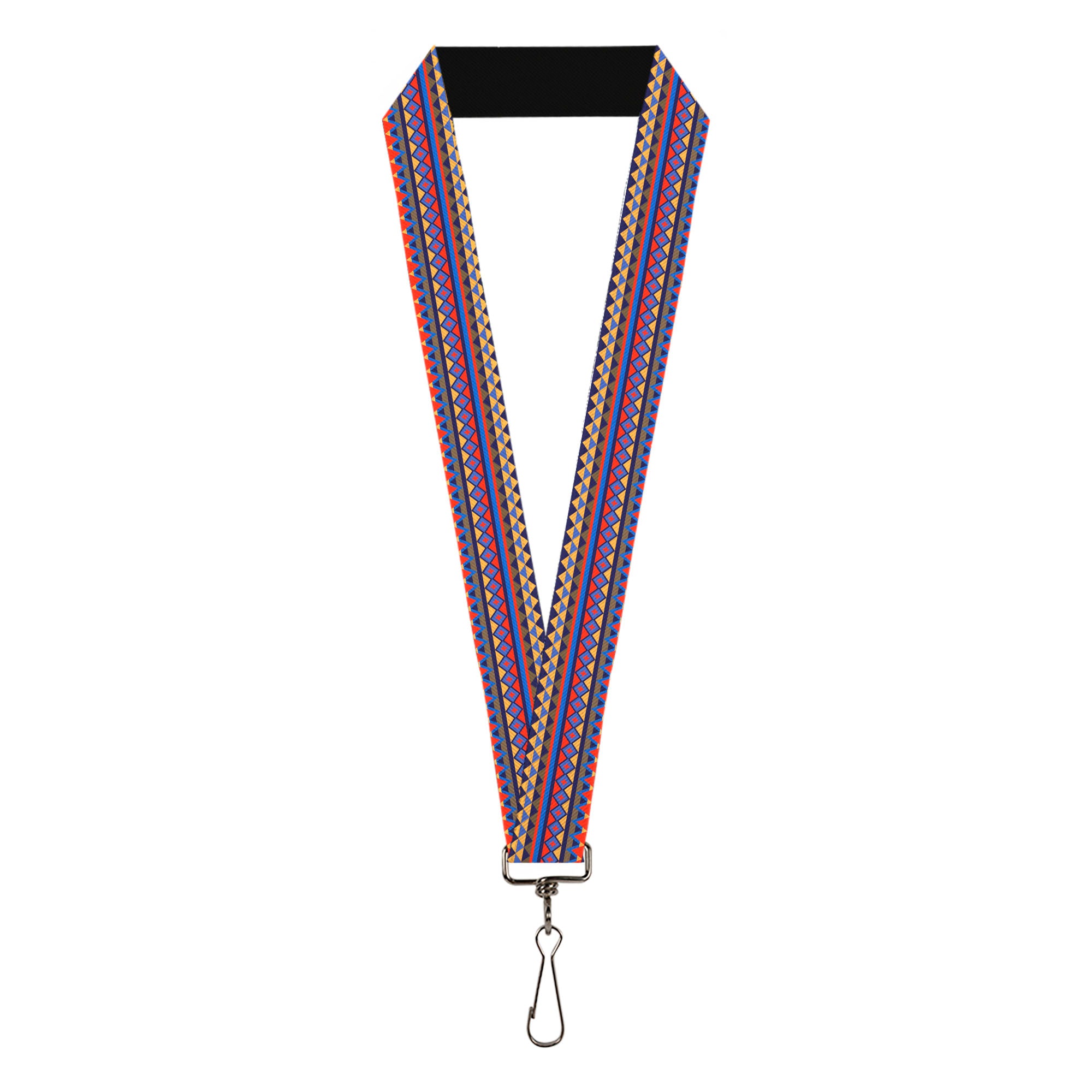 Lanyard - 1.0" - Aztec 15 Blues Yellow Orange Gray Lanyards Buckle-Down