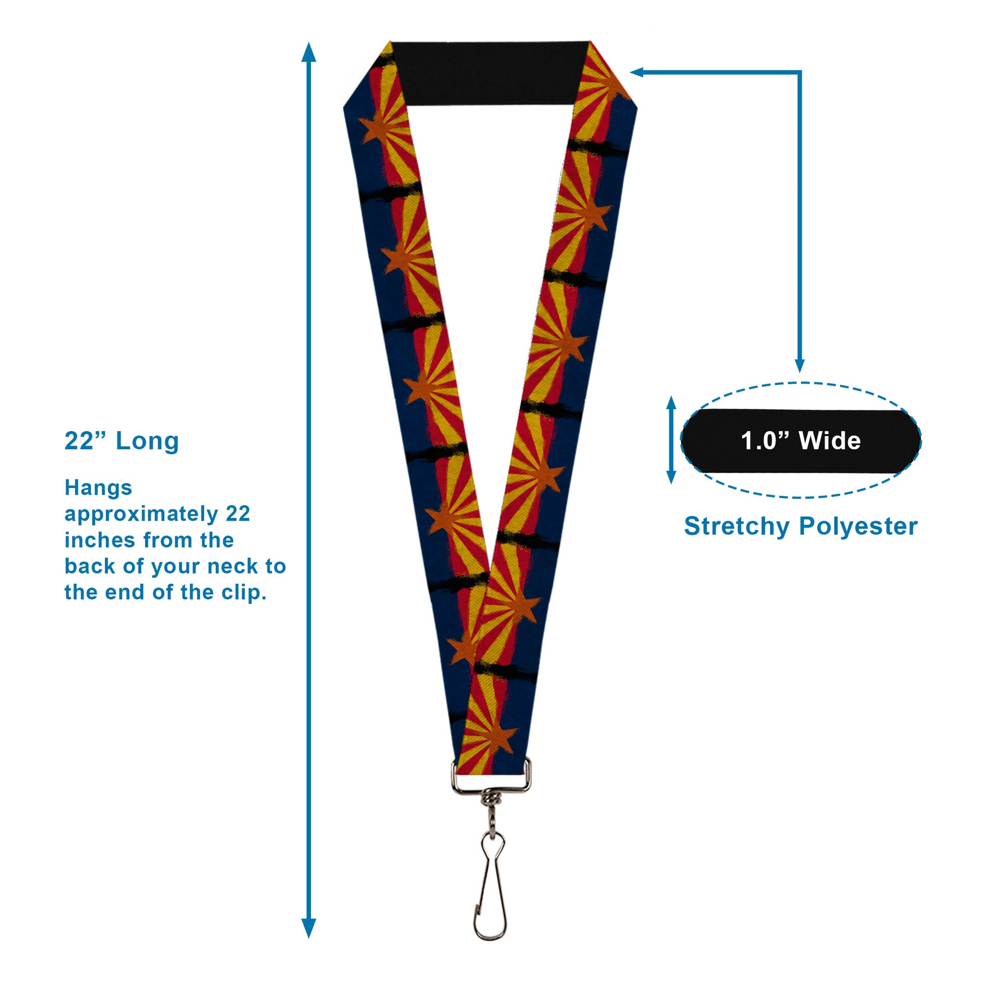 Lanyard - 1.0" - Arizona Flag Distressed Painting Lanyards Buckle-Down