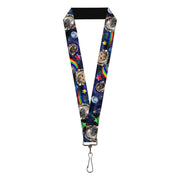 Lanyard - 1.0" - Astronaut Cats in Space Rainbows Stars Lanyards Buckle-Down