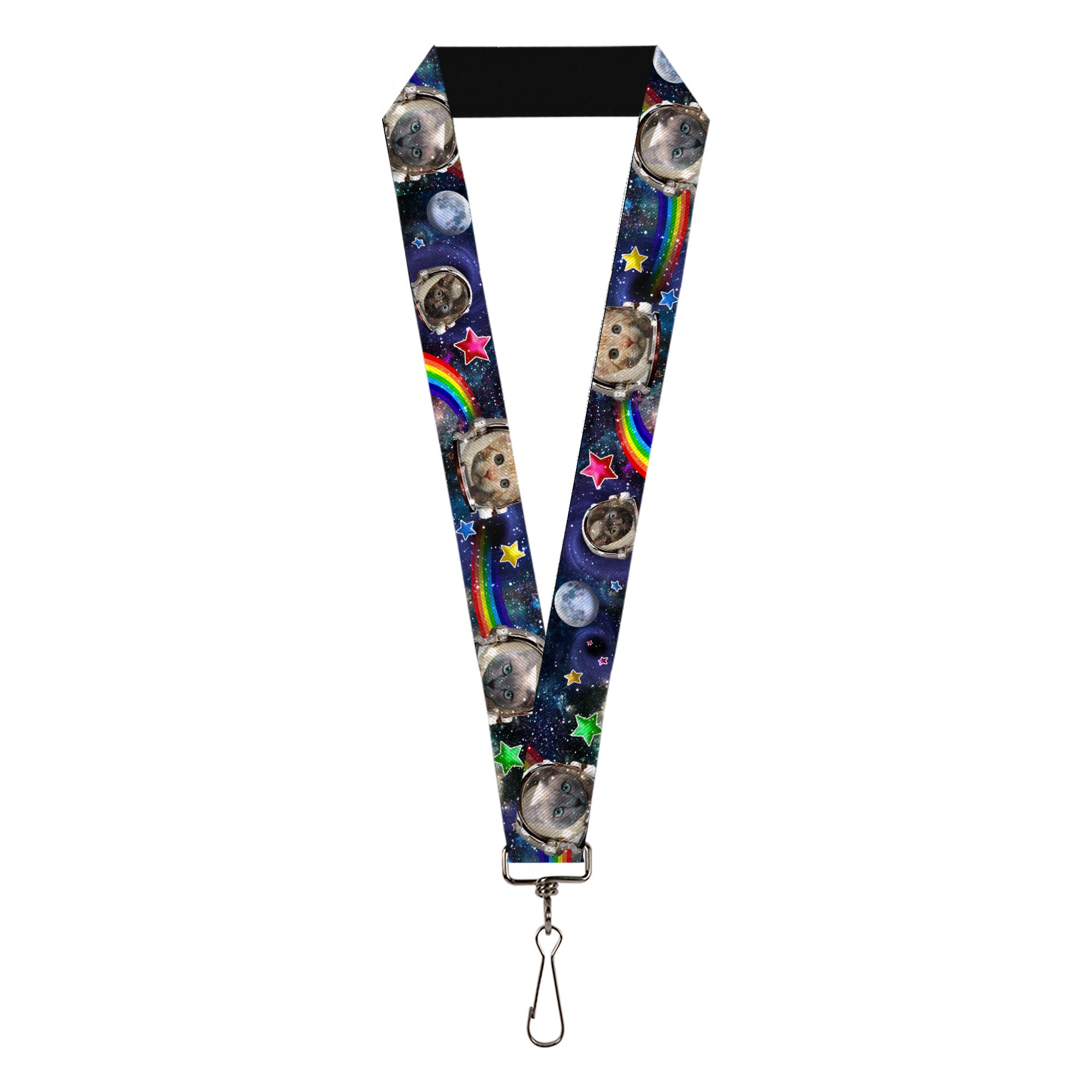 Lanyard - 1.0" - Astronaut Cats in Space Rainbows Stars Lanyards Buckle-Down