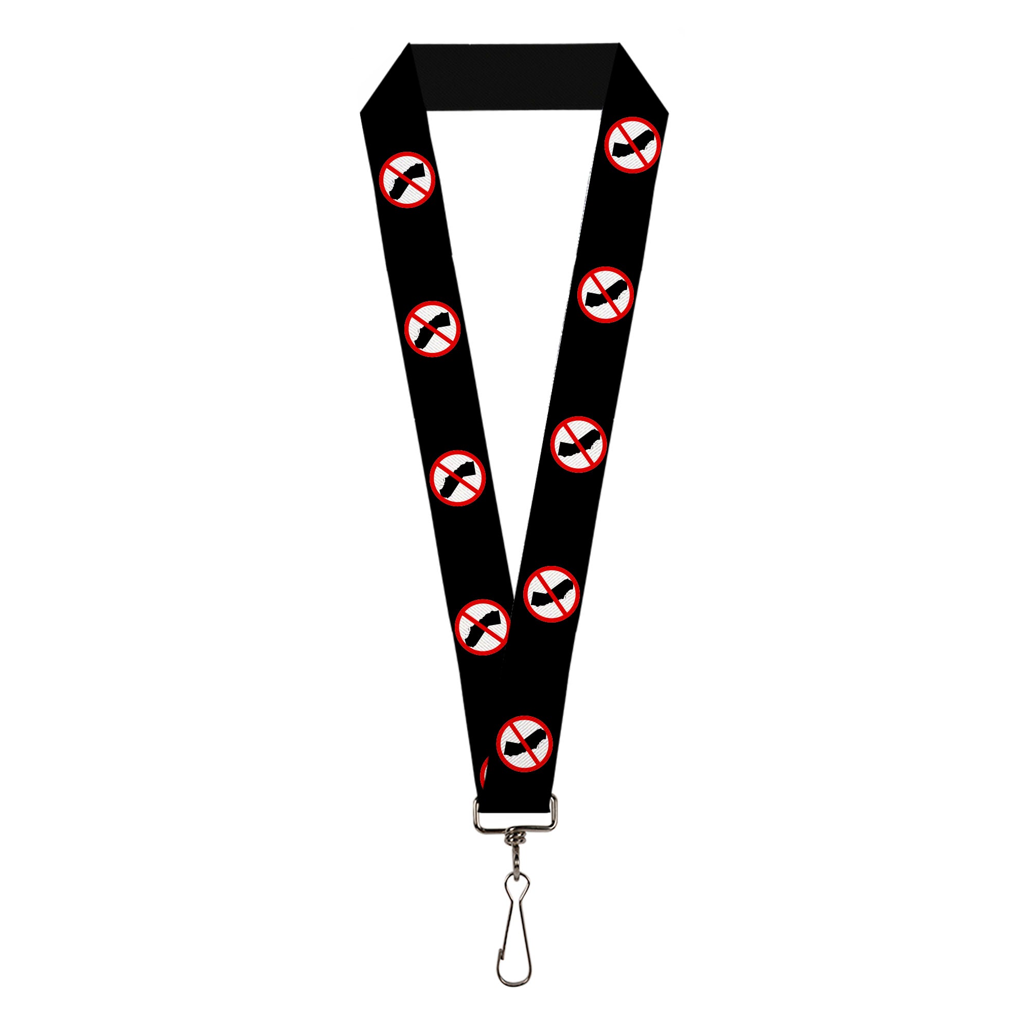 Lanyard - 1.0" - Anti-California Logo Black Red White Lanyards Buckle-Down