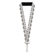 Lanyard - 1.0" - Anonymous Face C U Repeat White Black Gray Lanyards Buckle-Down