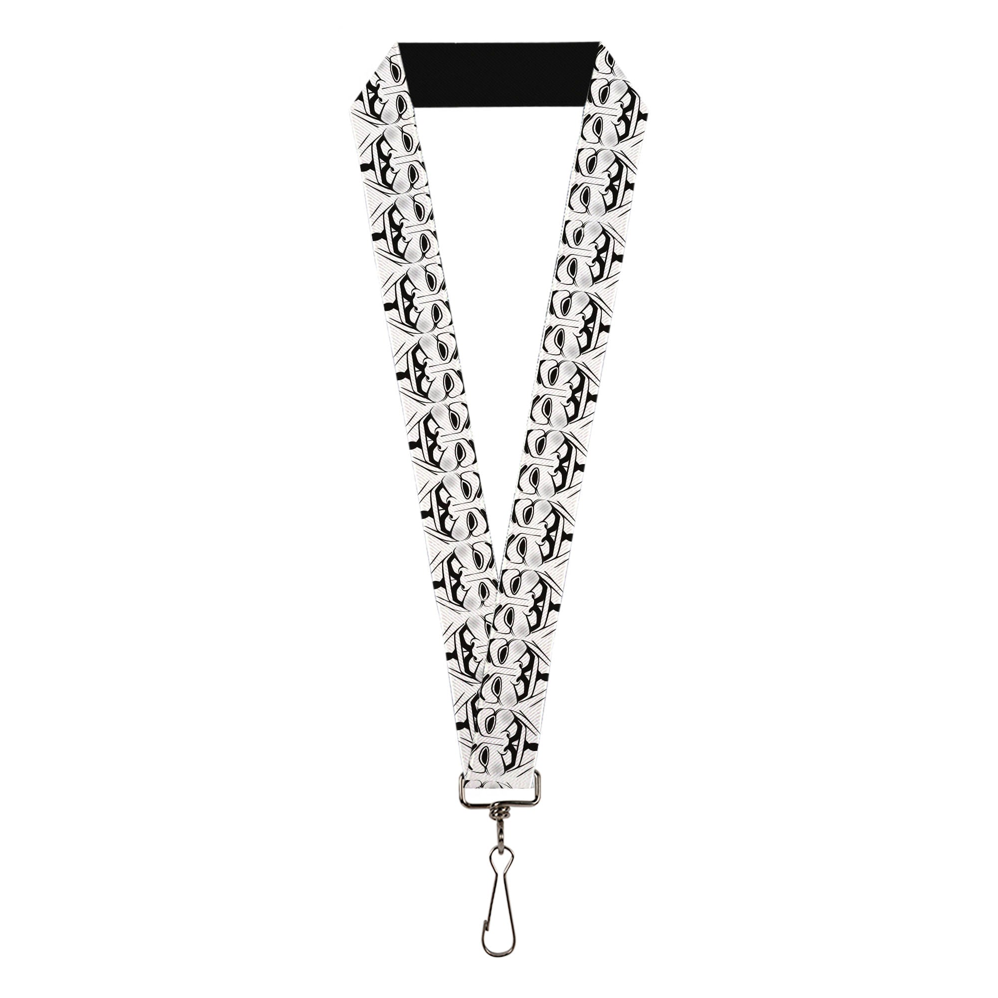 Lanyard - 1.0" - Anonymous Face C U Repeat White Black Gray Lanyards Buckle-Down