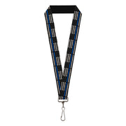 Lanyard - 1.0" - Thin Blue Line Flag Weathered Black/Gray/Blue Lanyards Buckle-Down
