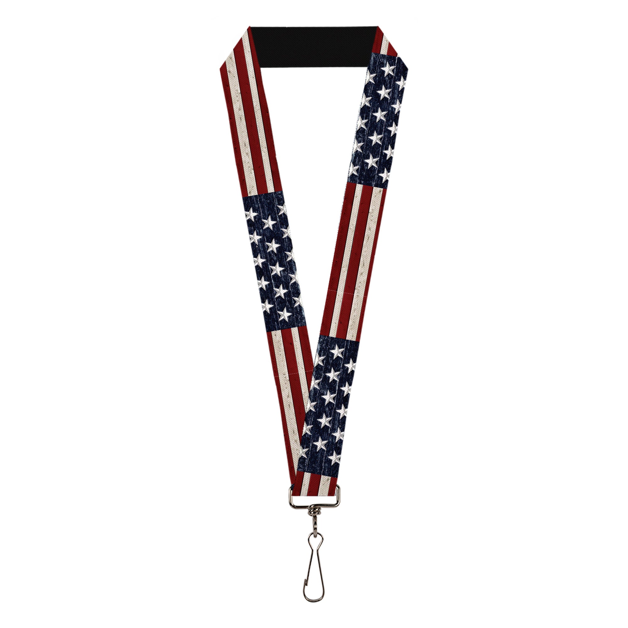 Lanyard - 1.0" - Americana Rustic Stars & Stripes Lanyards Buckle-Down
