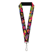 Lanyard - 1.0" - BD Paint Splatter Black Neon Lanyards Buckle-Down
