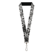 Lanyard - 1.0" - Born to Blossom Black White Lanyards Buckle-Down