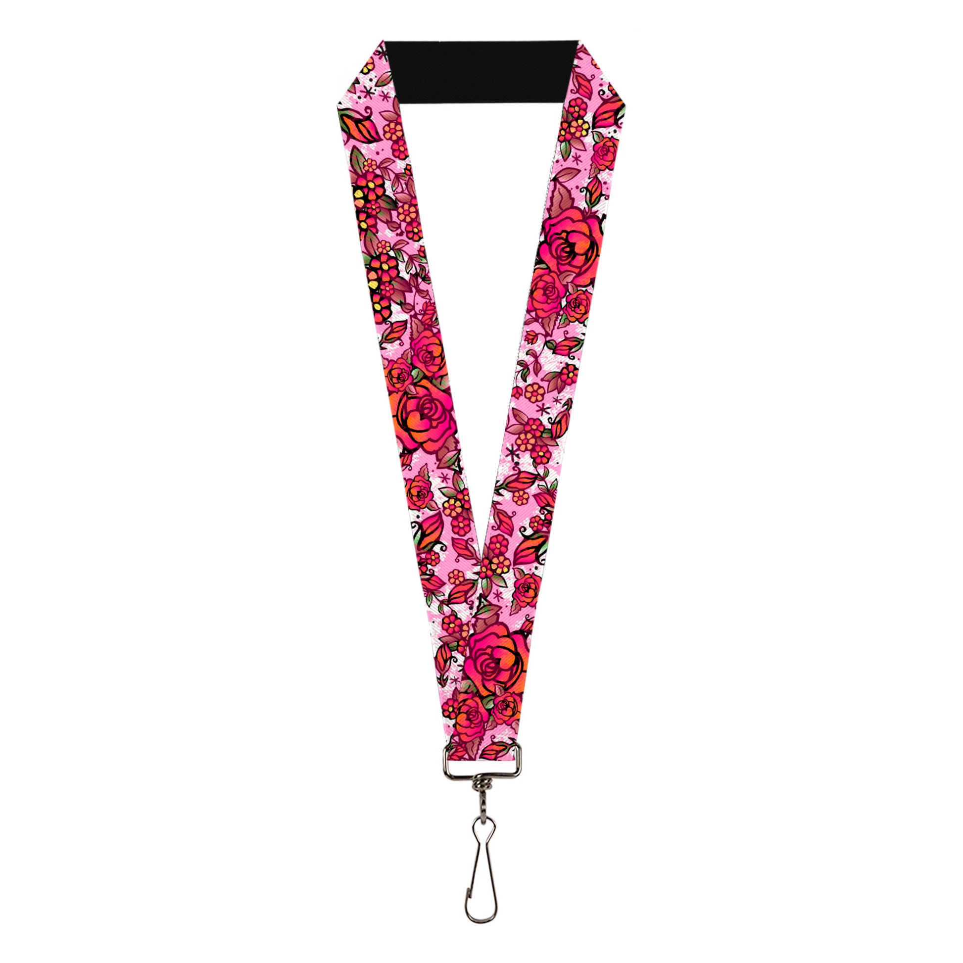 buckle down Lanyard - 1.0" - Born to Blossom CLOSE-UP White