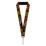 Lanyard - 1.0" - Born to Raise Hell CLOSE-UP Red Lanyards Buckle-Down