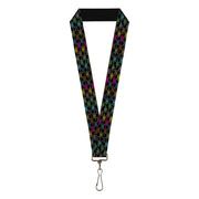 Lanyard - 1.0" - BD Monogram Black Multi Neon Lanyards Buckle-Down
