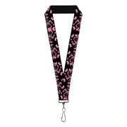 Lanyard - 1.0" - Butterfly Garden Black Pink Lanyards Buckle-Down