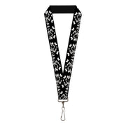 Lanyard - 1.0" - Butterfly Garden Black White Lanyards Buckle-Down