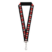 Lanyard - 1.0" - BD Argyle Black Red Gray Lanyards Buckle-Down