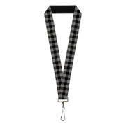 Lanyard - 1.0" - Buffalo Plaid Black Gray Lanyards Buckle-Down