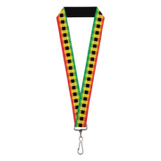 Lanyard - 1.0" - Buffalo Plaid Rasta Lanyards Buckle-Down