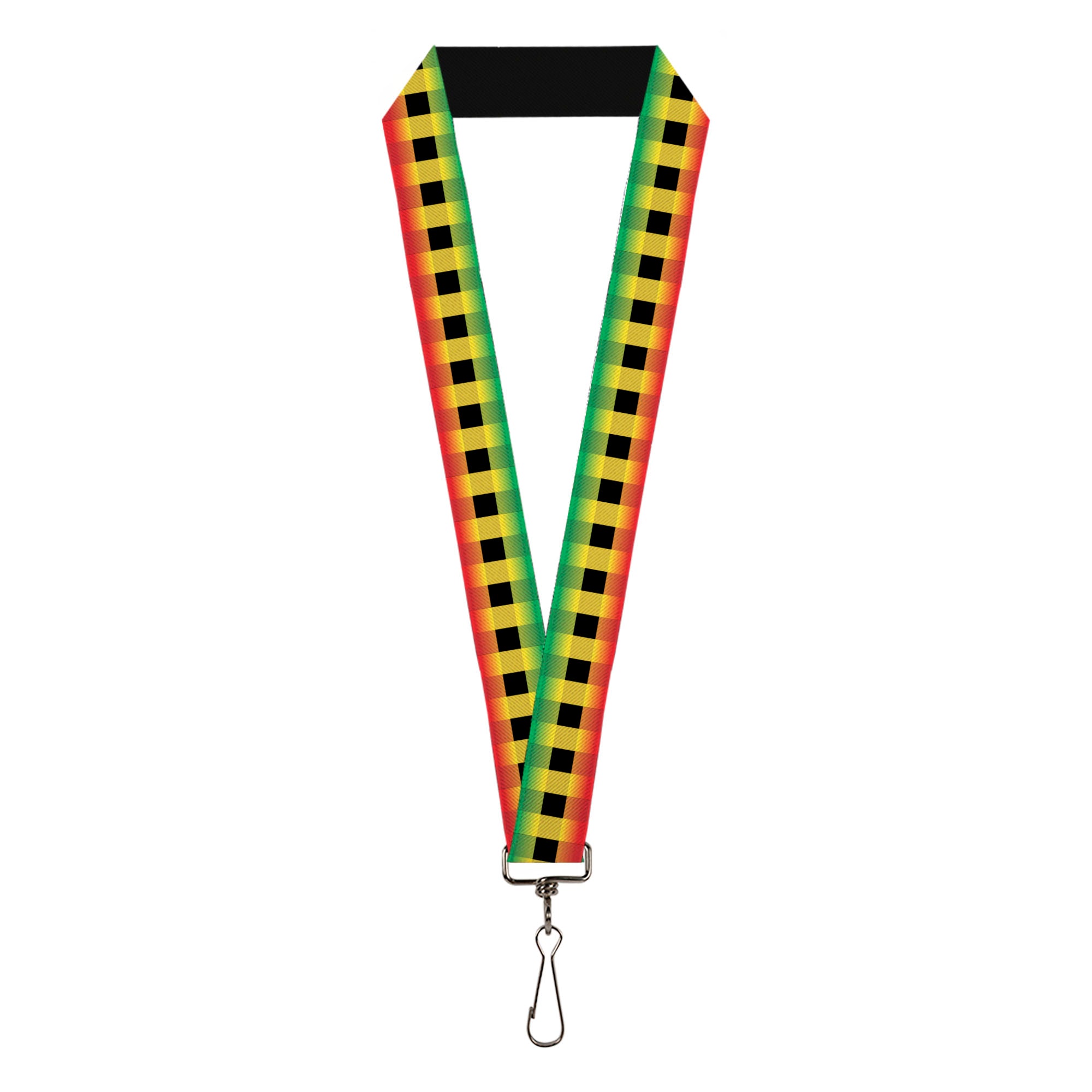Lanyard - 1.0" - Buffalo Plaid Rasta Lanyards Buckle-Down