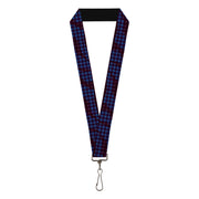 Lanyard - 1.0" - Buffalo Plaid Abstract White Black Turquoise Lanyards Buckle-Down
