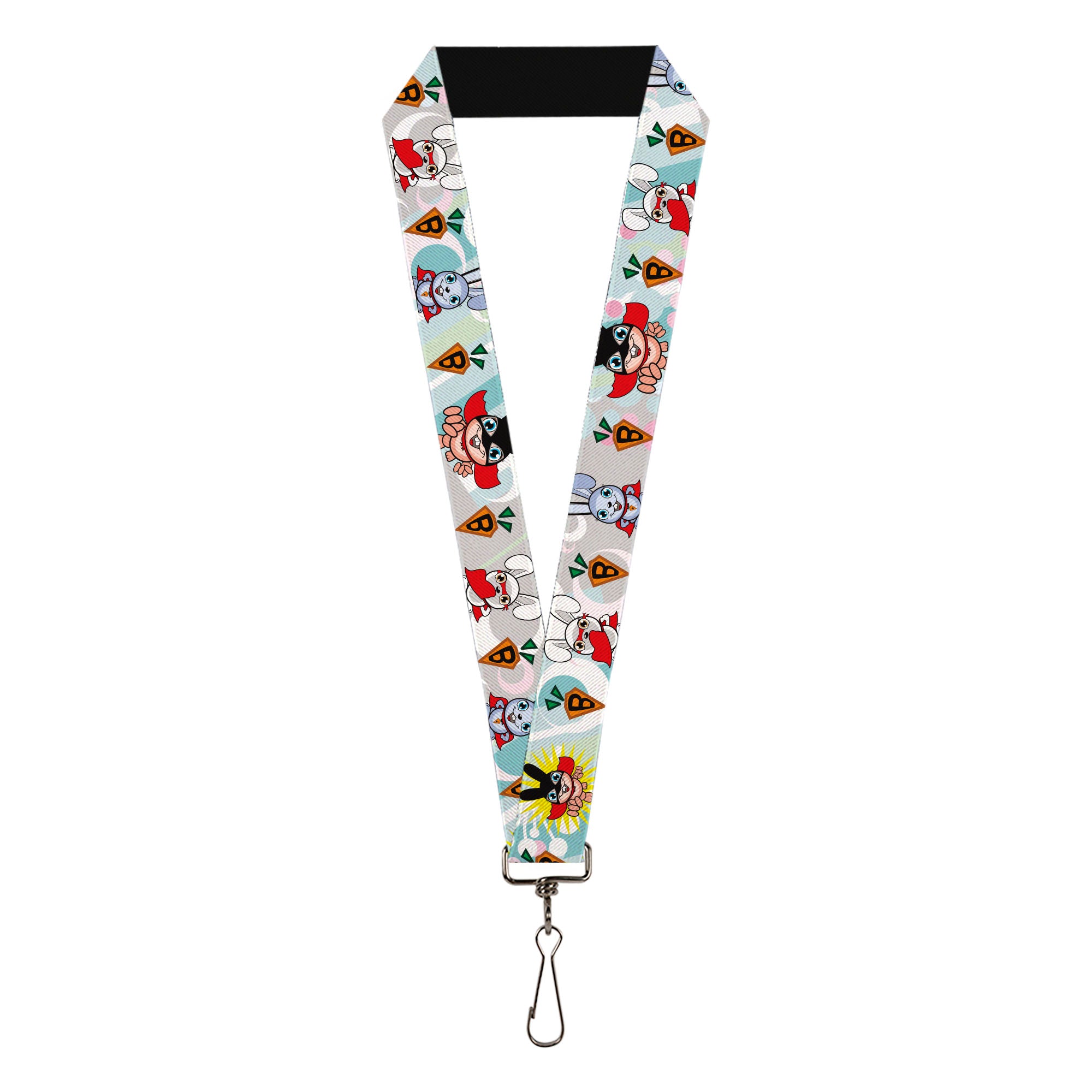 Lanyard - 1.0" - Bunny Superhero Multi Pastel Lanyards Buckle-Down