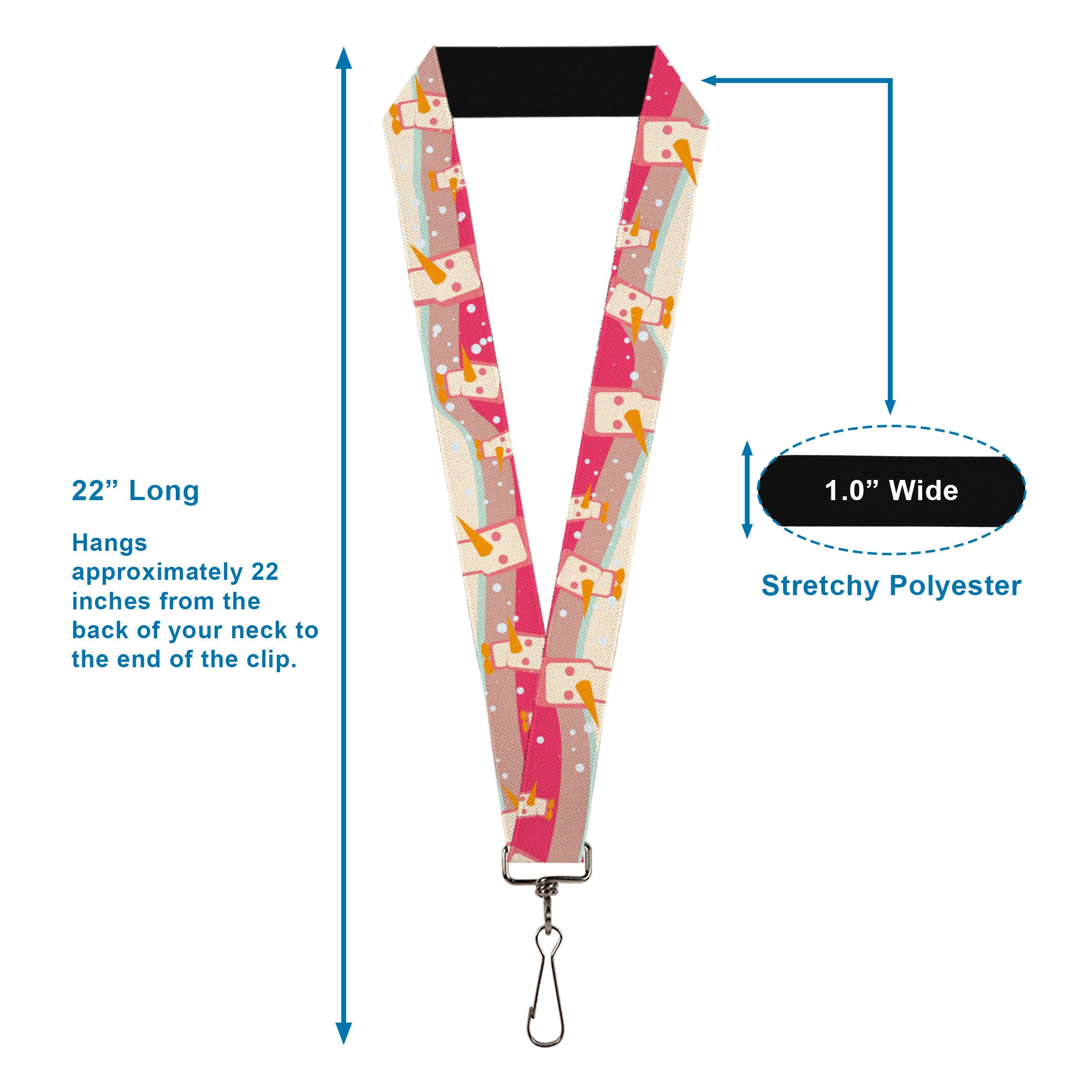 Lanyard - 1.0" - Block Penguins Mauve Lanyards Buckle-Down