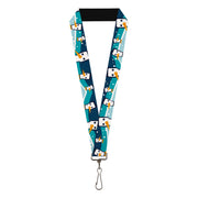 Lanyard - 1.0" - Block Penguins Navy Lanyards Buckle-Down