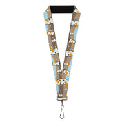 Lanyard - 1.0" - Block Penguins Tan Lanyards Buckle-Down