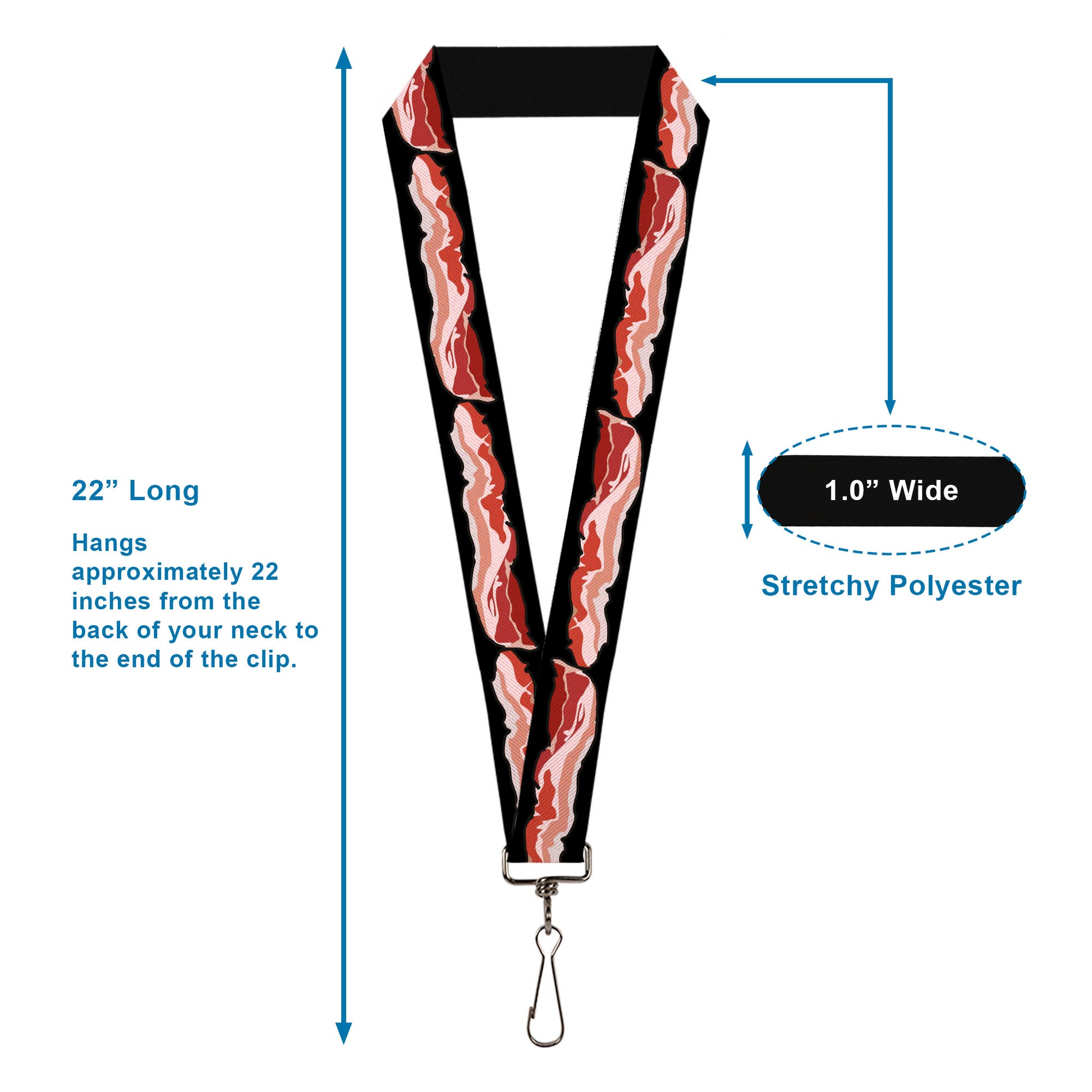 Lanyard - 1.0" - Bacon Lanyards Buckle-Down