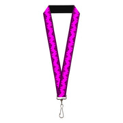 Lanyard - 1.0" - Boudoir Wallpaper Fuchsia Black Lanyards Buckle-Down