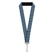 Lanyard - 1.0" - Bones Blue Tan Red Lanyards Buckle-Down