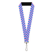 Lanyard - 1.0" - Checker Baby Pink Baby Blue Lanyards Buckle-Down