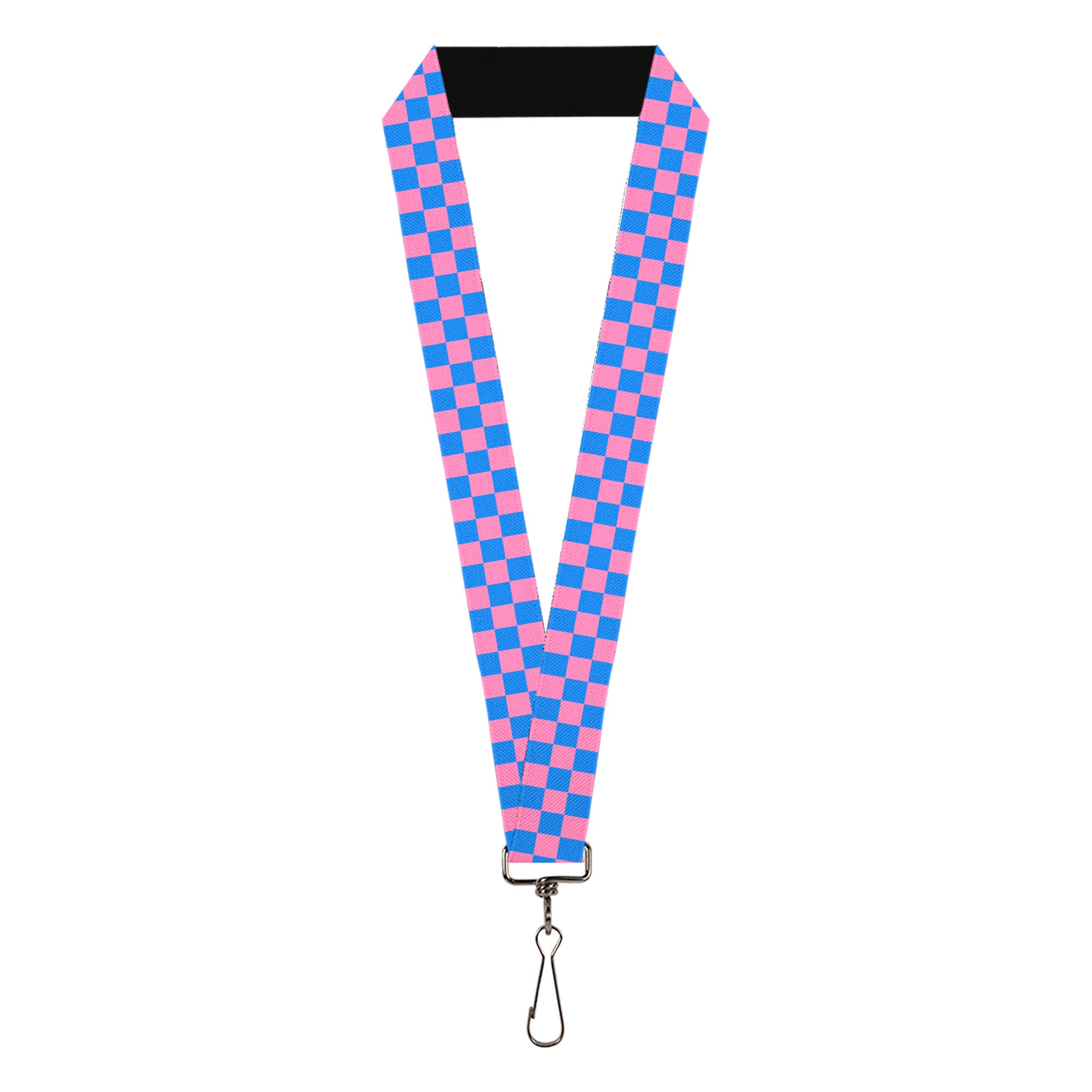 Lanyard - 1.0" - Checker Baby Pink Baby Blue Lanyards Buckle-Down