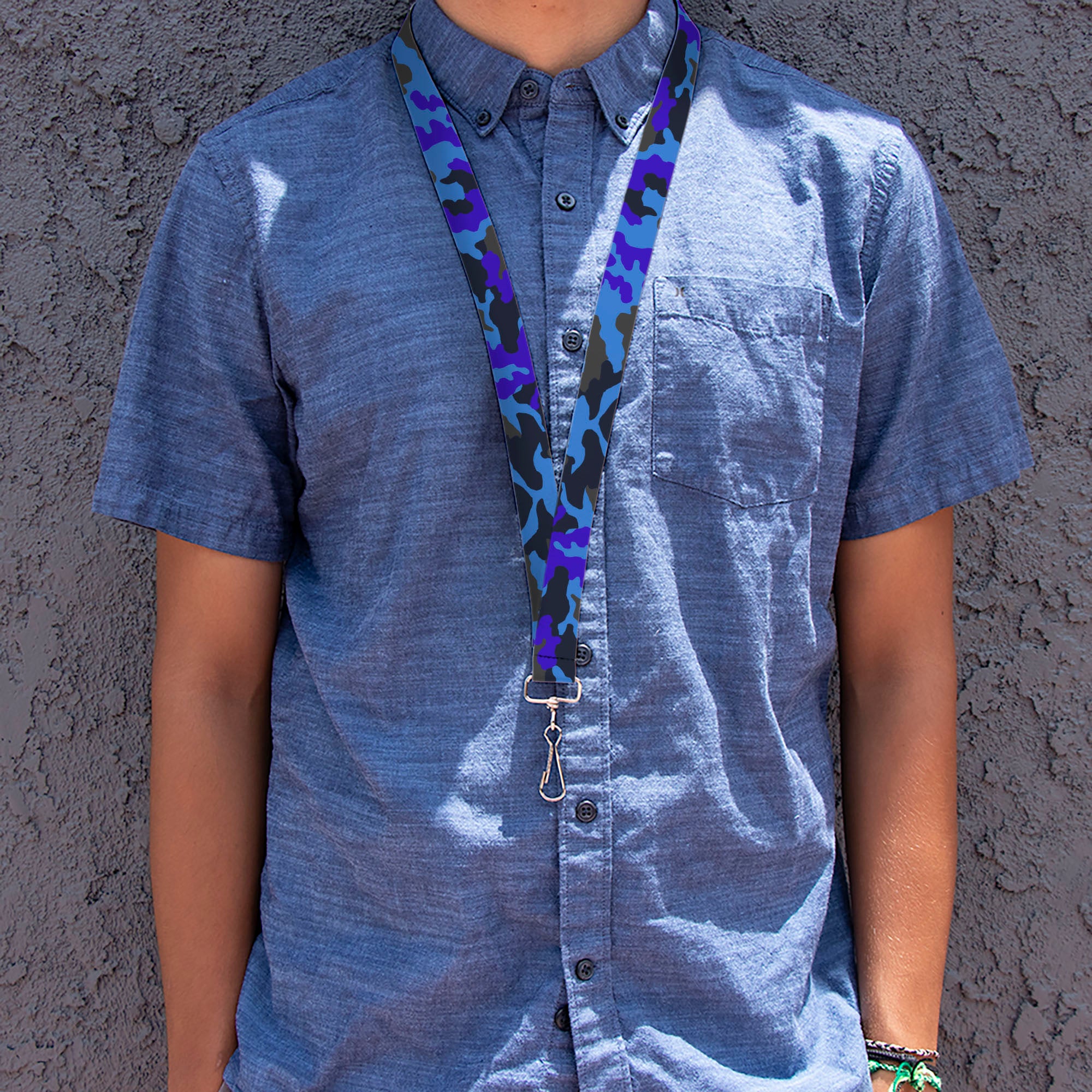 Lanyard - 1.0" - Camo Blue Lanyards Buckle-Down