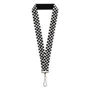 Lanyard - 1.0" - Checker Weathered Black White Lanyards Buckle-Down