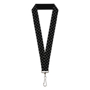 Lanyard - 1.0" - Checker Weathered Black Gray Lanyards Buckle-Down