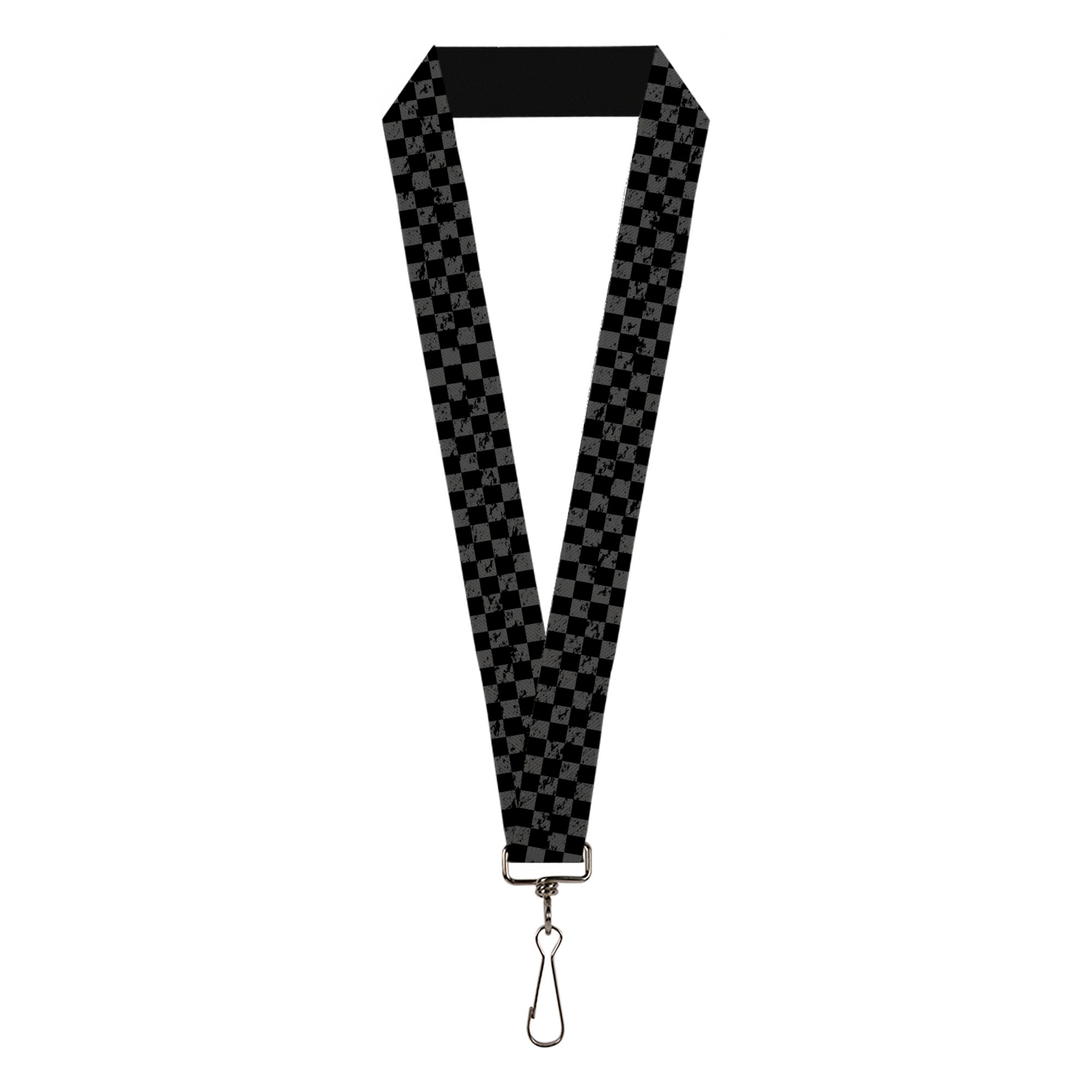 Lanyard - 1.0" - Checker Weathered Black Gray Lanyards Buckle-Down