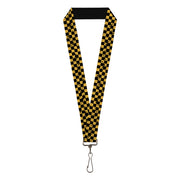 Lanyard - 1.0" - Checker Weathered Black Yellow Lanyards Buckle-Down