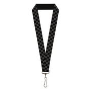 Lanyard - 1.0" - Checker Black Gray Lanyards Buckle-Down