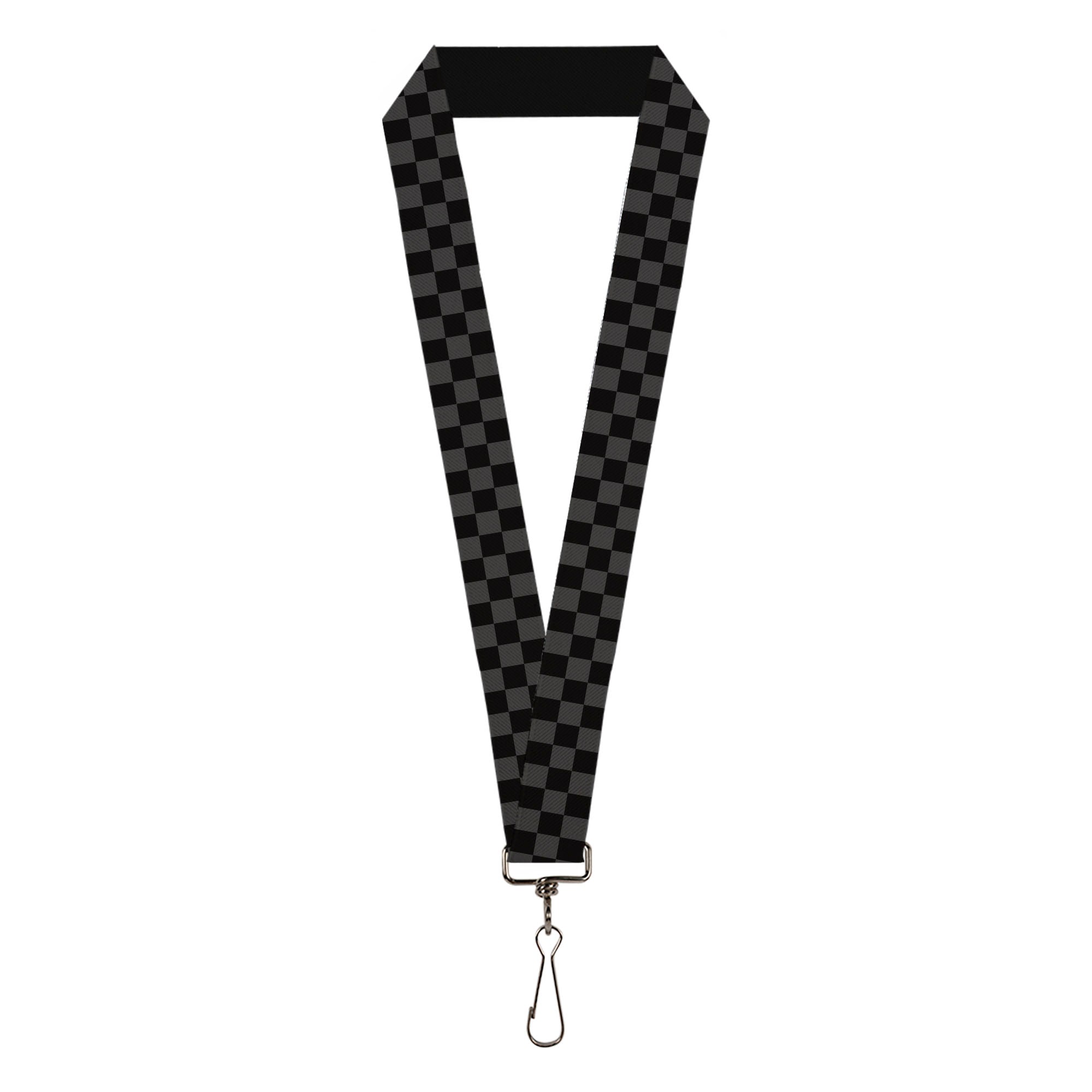 Lanyard - 1.0" - Checker Black Gray Lanyards Buckle-Down