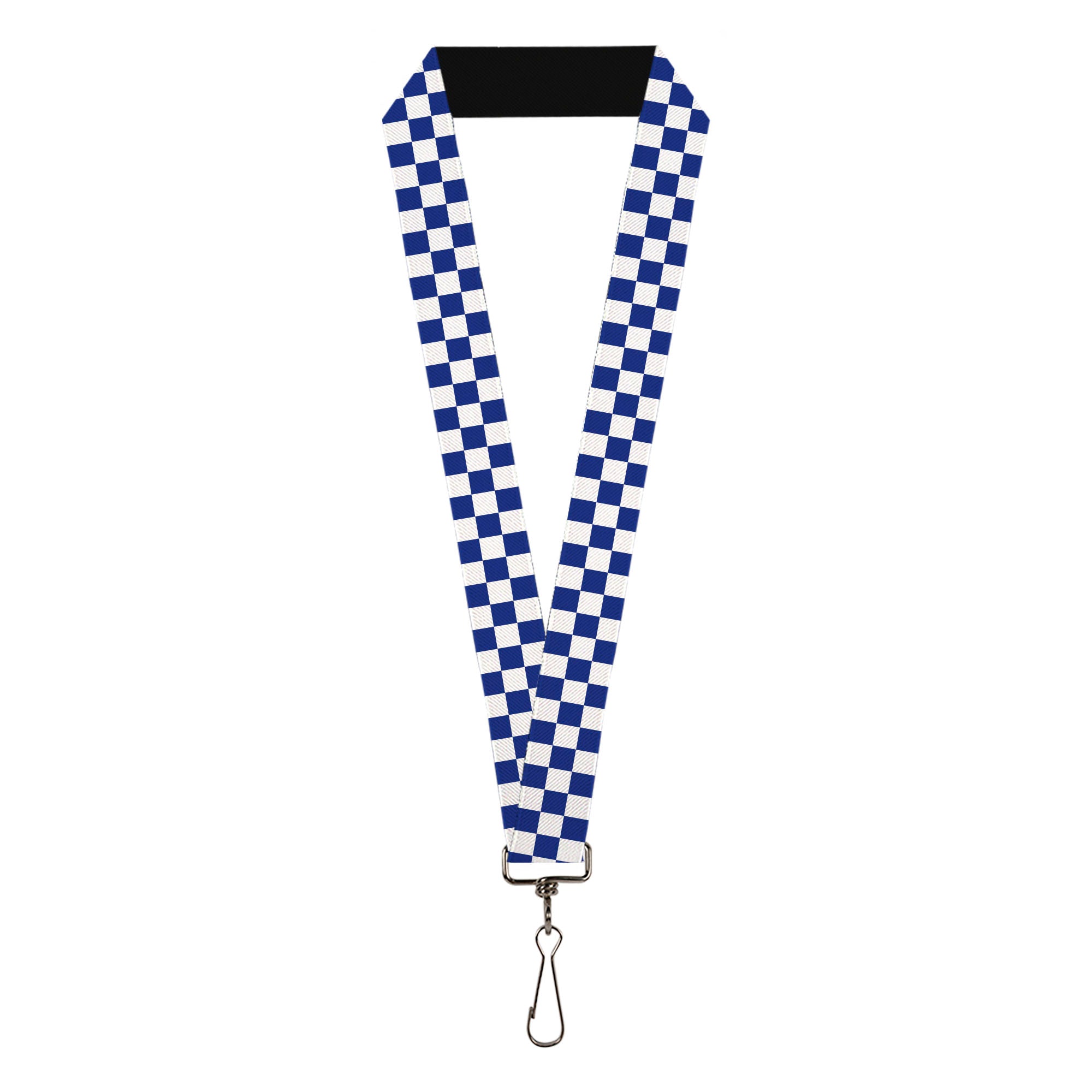 Lanyard - 1.0" - Checker BlueKU White Lanyards Buckle-Down