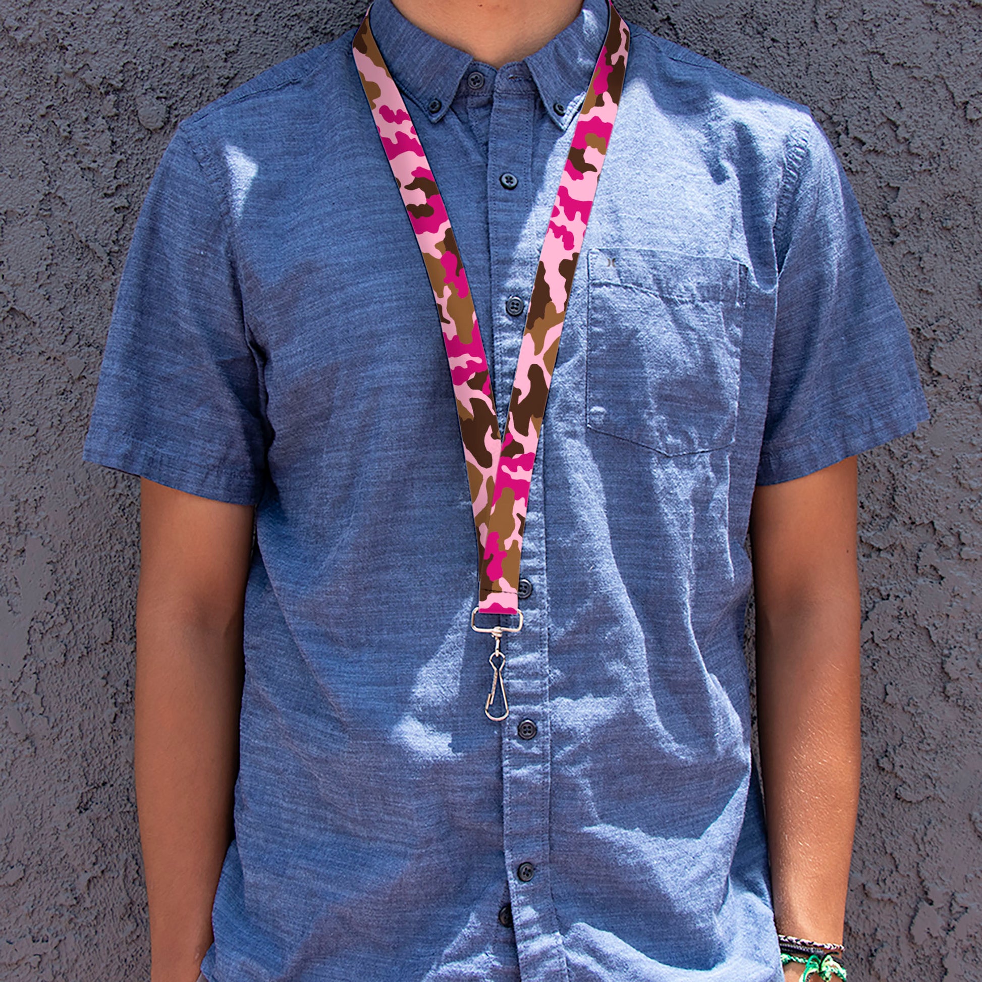 Lanyard - 1.0" - Camo Pink Lanyards Buckle-Down