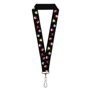 Lanyard - 1.0" - Cupcake Sprinkles Black Multi Color Lanyards Buckle-Down