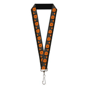 Lanyard - 1.0" - Cassette Splatter Gray Orange Lanyards Buckle-Down