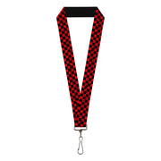 Lanyard - 1.0" - Checker Weathered Black Red Lanyards Buckle-Down