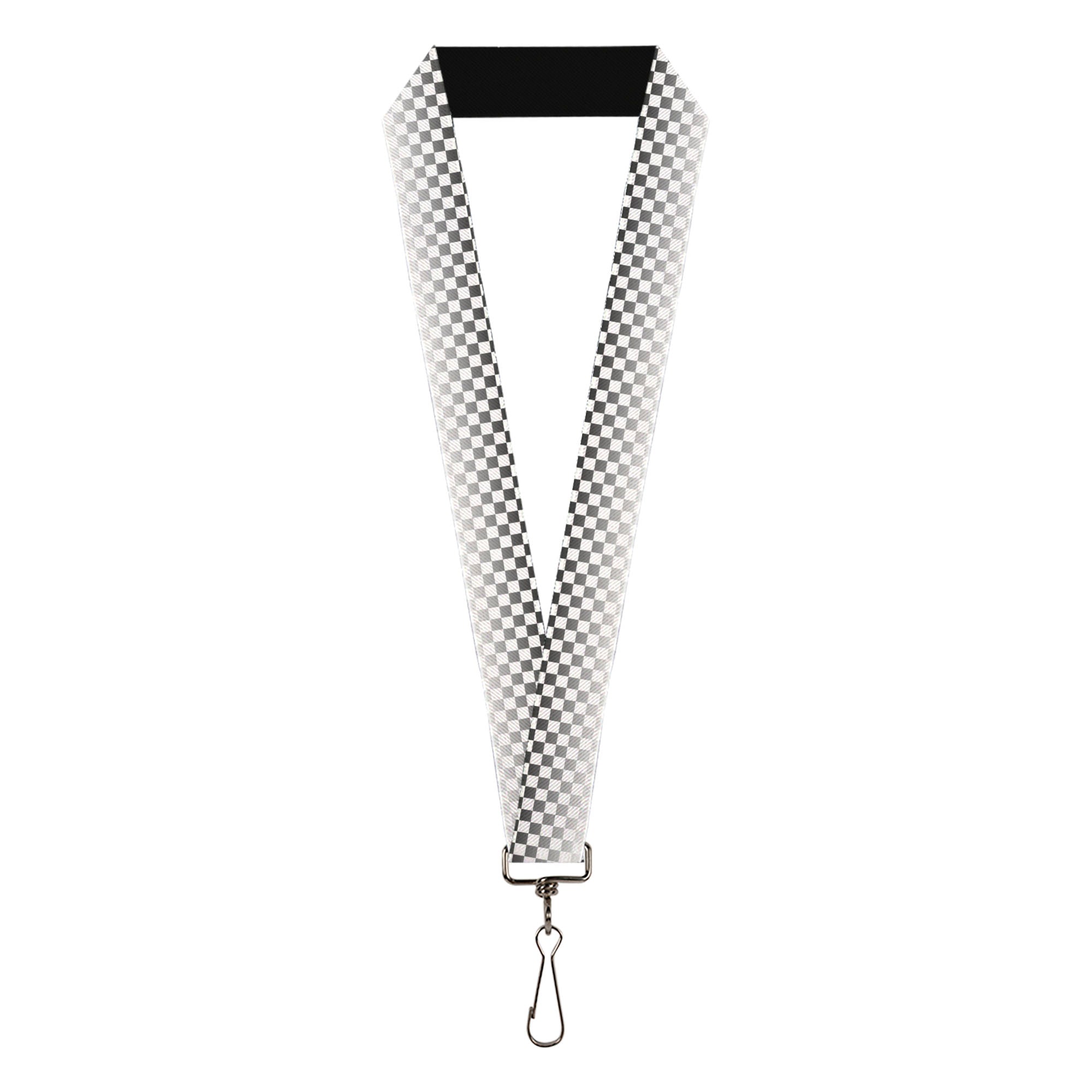 Lanyard - 1.0" - Checker Black White Fade Out Lanyards Buckle-Down