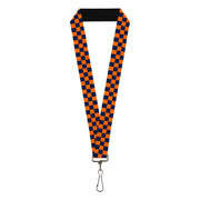 Lanyard - 1.0" - Checker Orange Blue Lanyards Buckle-Down