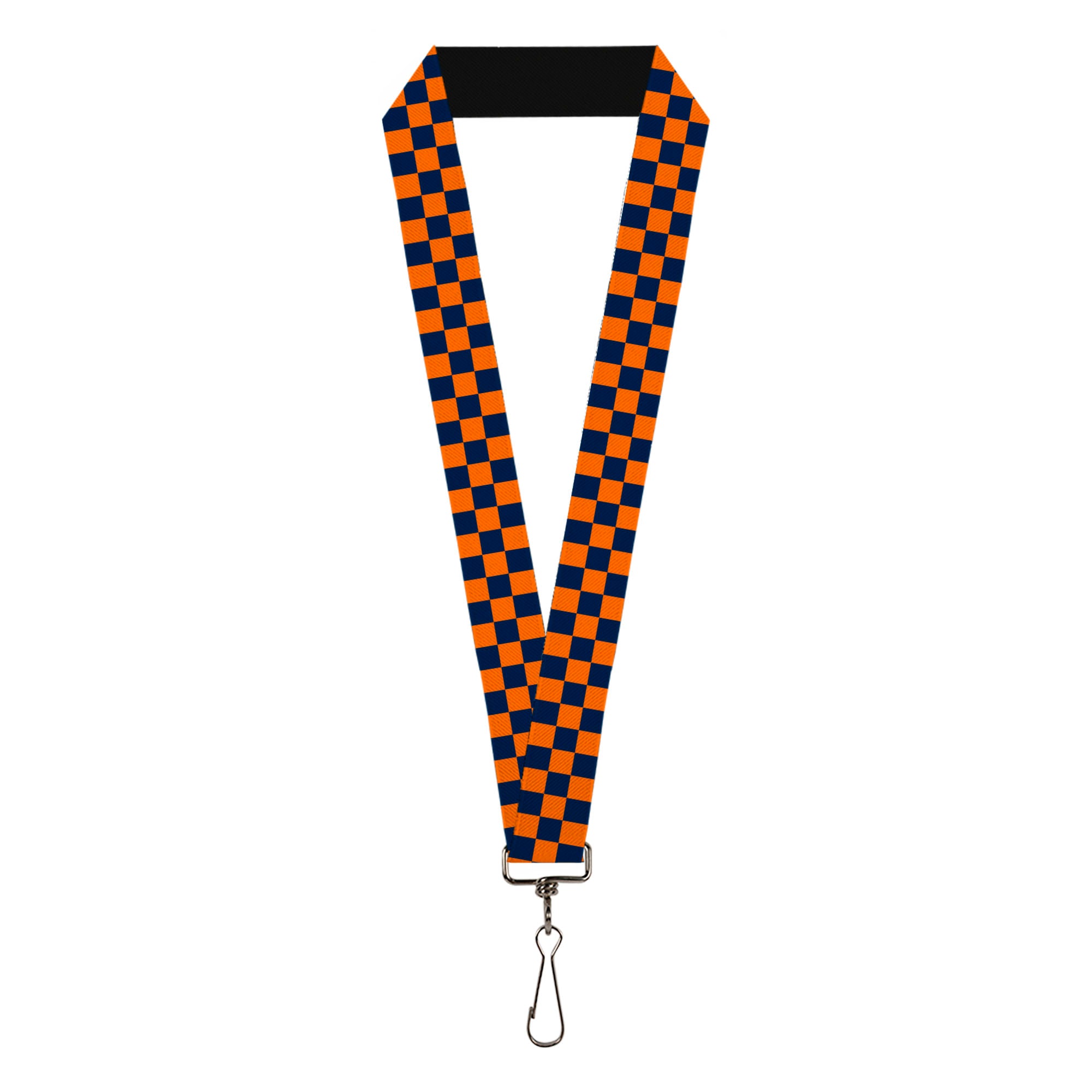 Lanyard - 1.0" - Checker Orange Blue Lanyards Buckle-Down