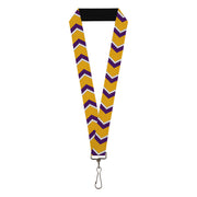 Lanyard - 1.0" - Chevron Weave Gold Purple White Lanyards Buckle-Down