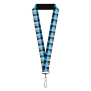 Lanyard - 1.0" - Checker Mosaic Blue Lanyards Buckle-Down